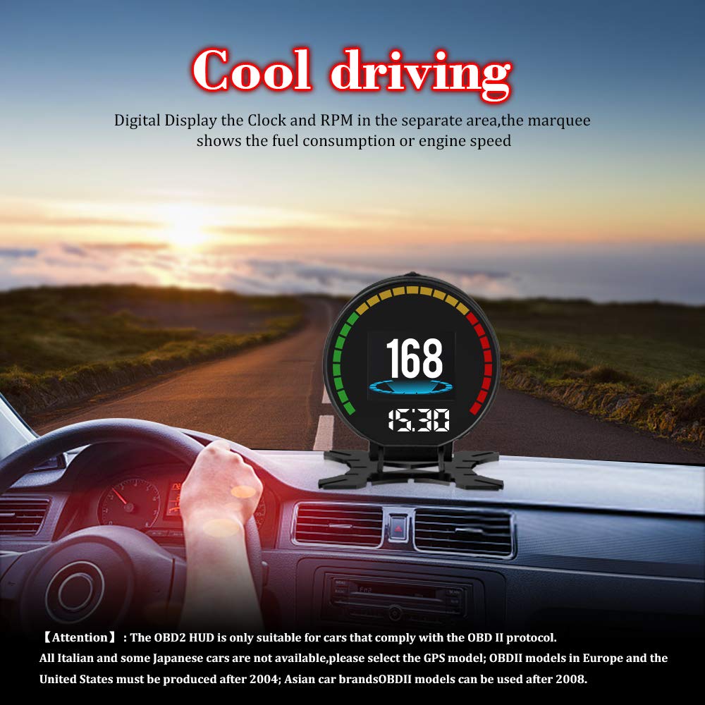 Amazon | HUD ヘッドアップディスプレイスピードメーター 車載モニター
